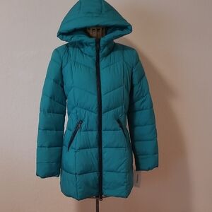 Bernardo Kelly Green Hooded Puffer Jacket